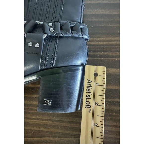 Sam Edelman Dalma Black Leather Studded Harness Chelsea Ankle Boots Women 8 - Picture 13 of 13